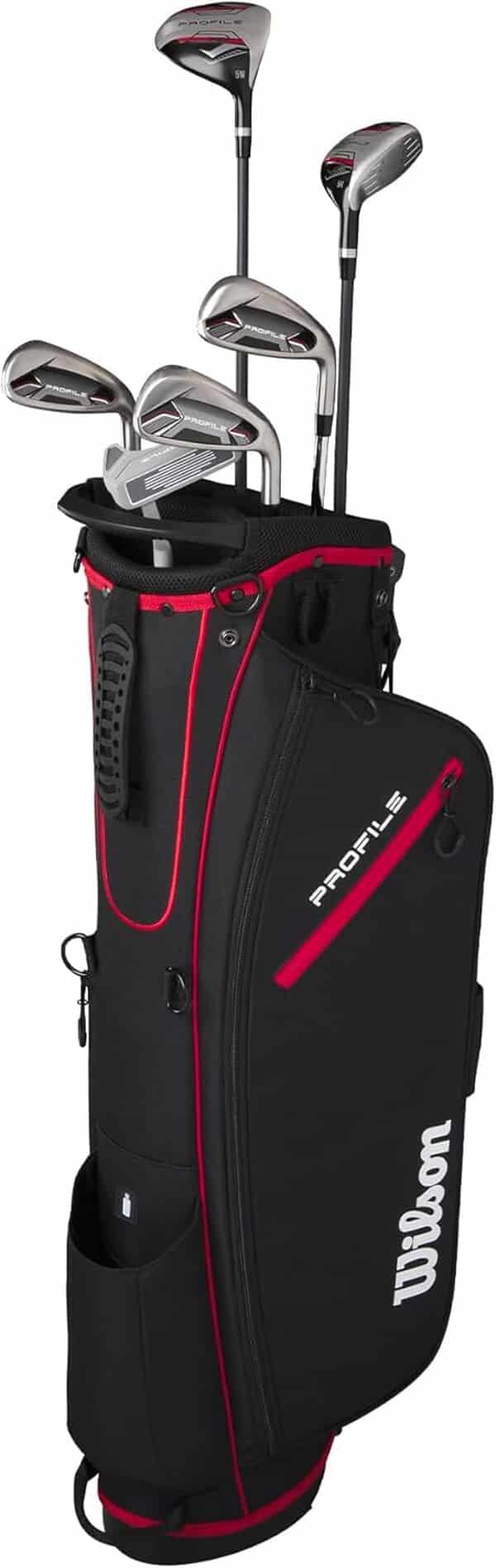 Wilson Demi-Set Profile Hommes GRA Ensemble, Rouge/Noir/Argent, Standard