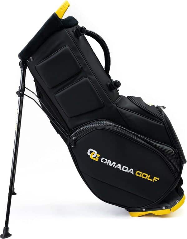 OMADA GOLF Carbon Max Sac de golf de luxe | Sac de golf durable et léger | Séparateur de club de golf à 5 voies | Sacs de club de golf avec sangle et support