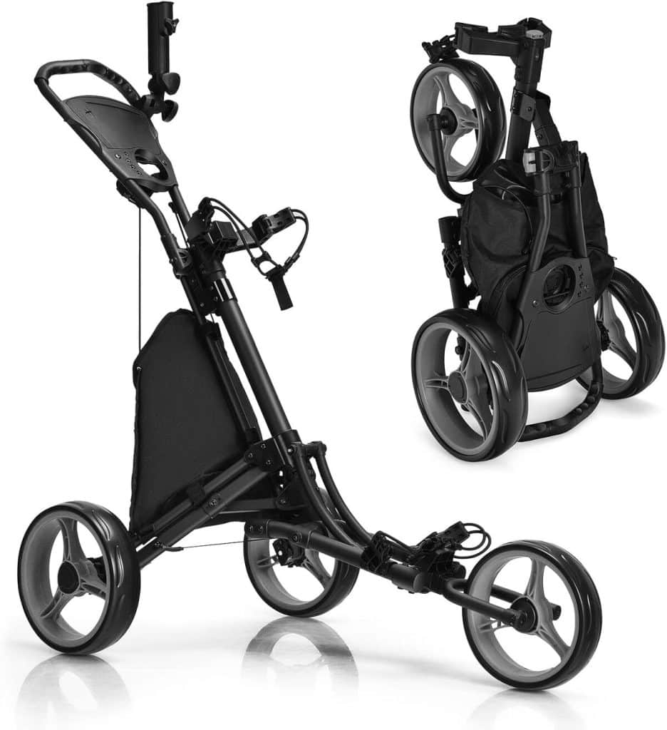 Test : chariot de golf 3 roues Dortala pliable et pratique