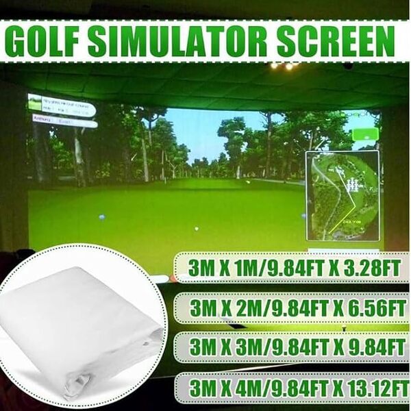 Écran de simulateur de balle de golf, écran de projection d'écran d'impact pour entraînement de percussion/outils de divertissement de jeu pour l'entraîneme,3x4m/9.8x13ft