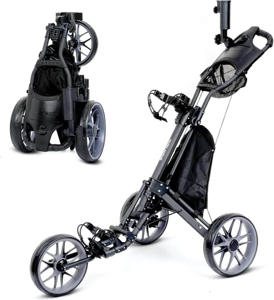 Test : chariot de golf 3 roues Druids pliable et pratique