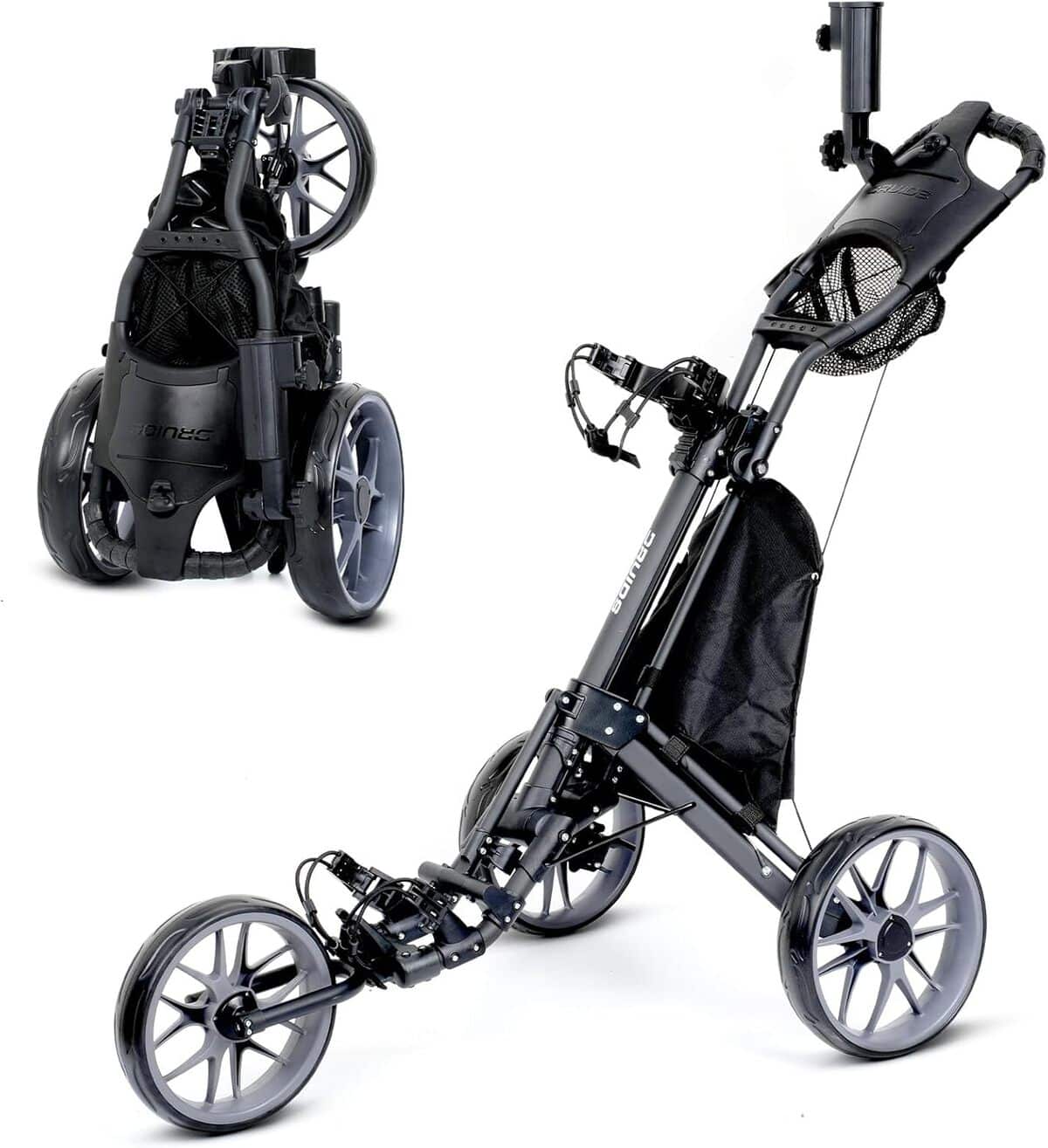 Test : chariot de golf 3 roues Druids pliable et pratique