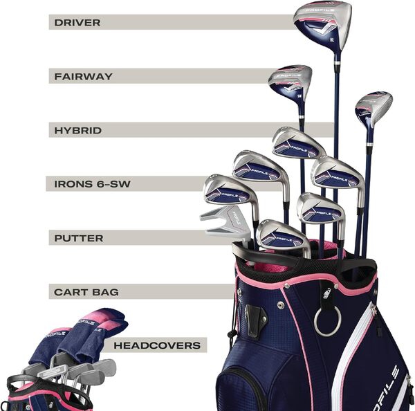 Wilson Profile Complet Femme Car Ensemble Hommes, Marine/Rose Or/Argent, Standard