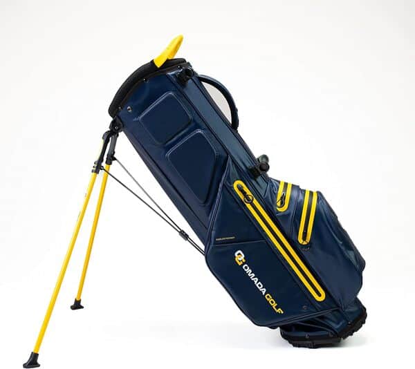 OMADA GOLF Hydrolite Sac de golf imperméable avec support et séparateur de club de golf à 4 voies, durables et légers avec sangle et support (bleu marine)