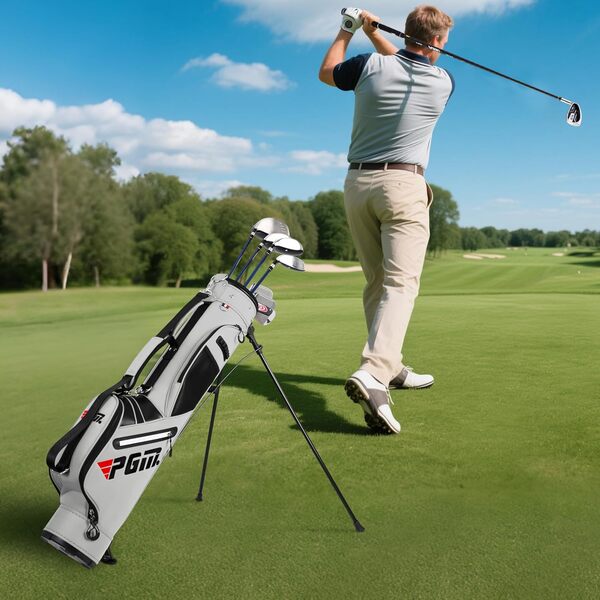 PGM Sac de Golf avec Support – Imperméable, Facile à Transporter, Durable et organisé avec 6 emplacements pour Tee de Balle et Poche pour Un Rangement supplémentaire, Sac de Voyage Portable avec