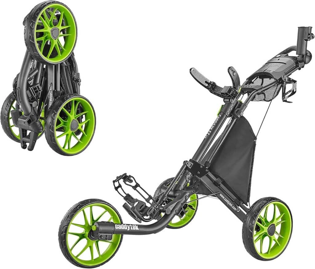 Test du Caddytek CaddyLite EZ Fold V8, chariot de golf 3 roues pliable