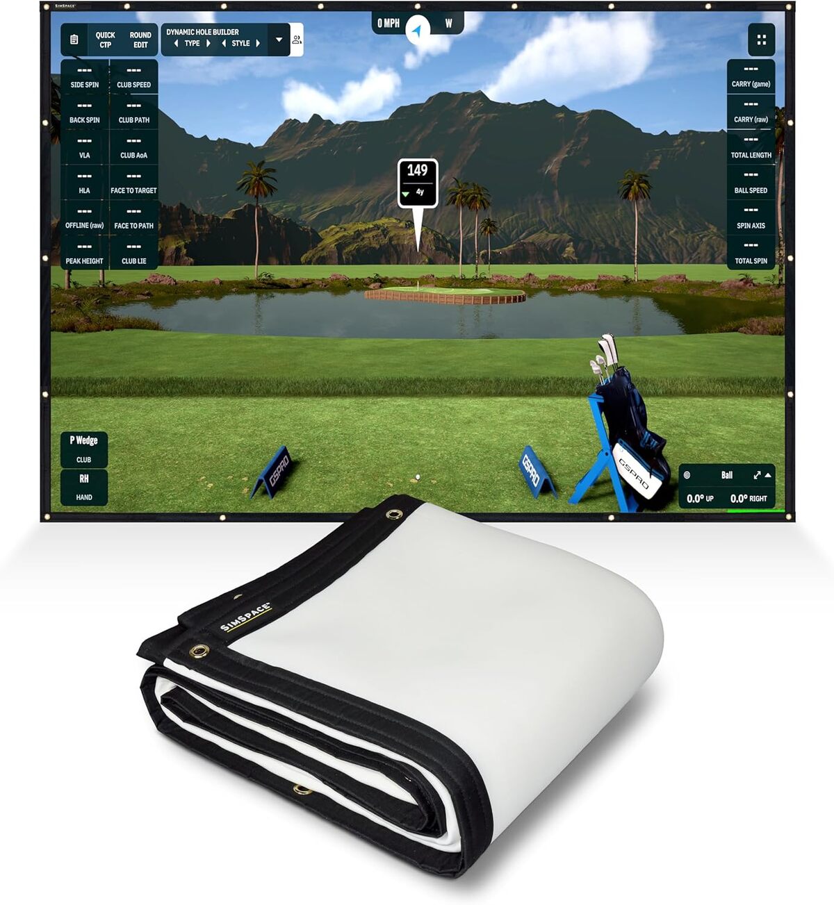 Test du simulateur de golf SimSpace Platine : écran 4K HD