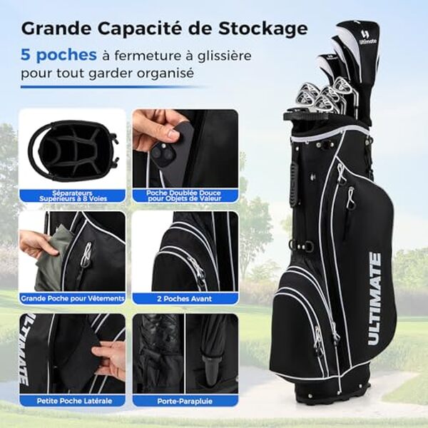  Explorez notre analyse complète du kit golf COSTWAY, idéal pour les débutants souhaitant s'initier à ce sport élégant et perfectionner leur jeu facilement.