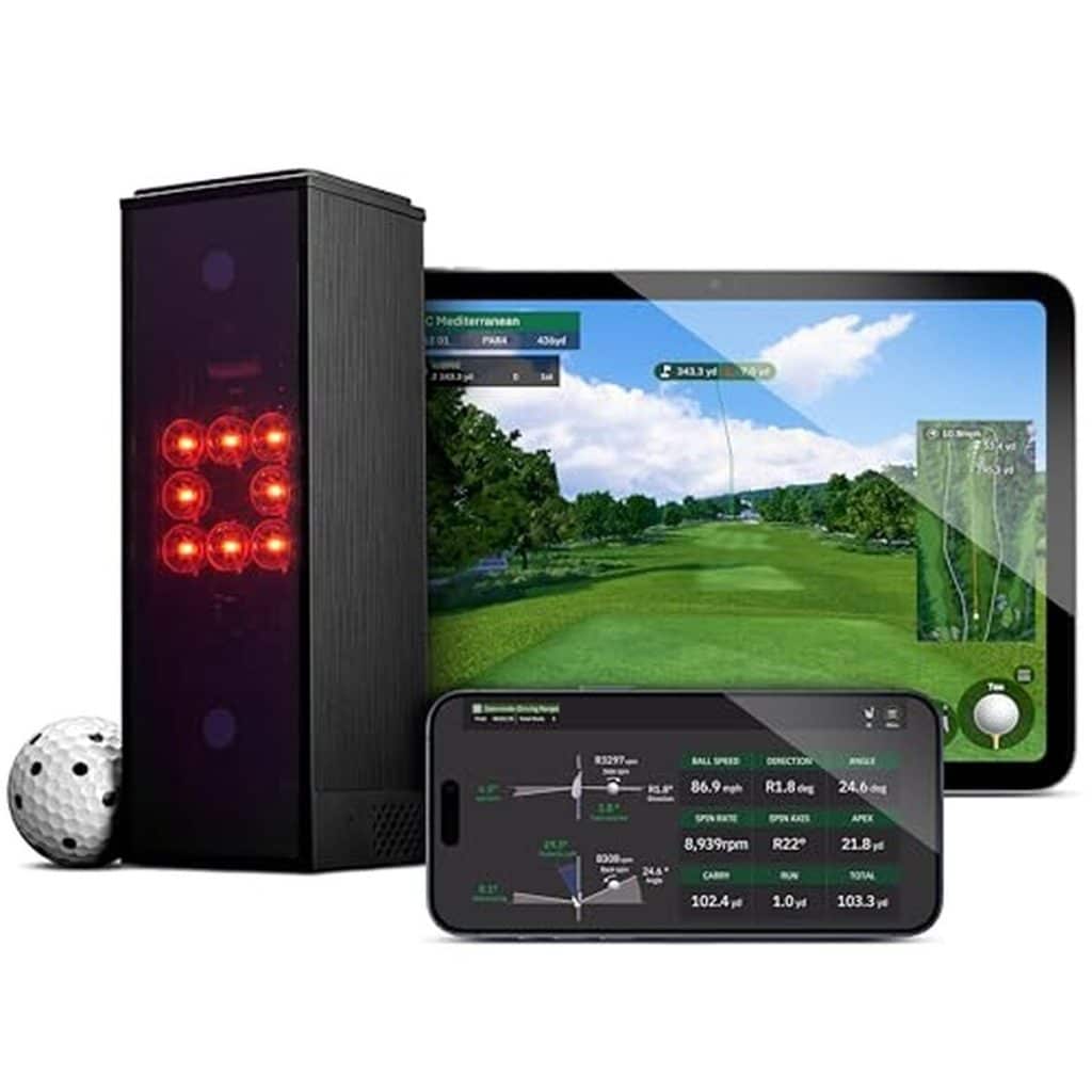 Test du moniteur de lancement d'intérieur Square Golf noir