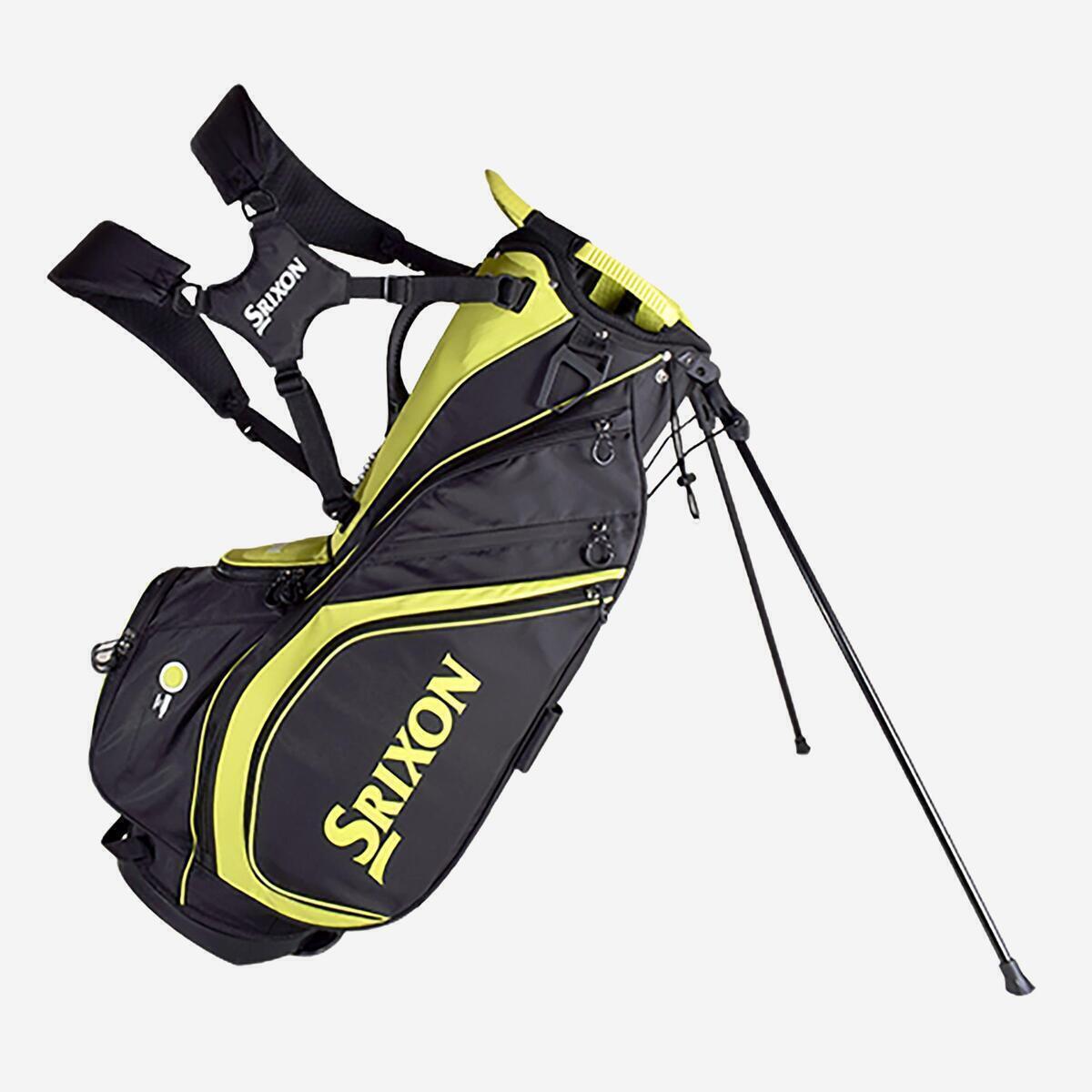 Test : sac golf trépied srixon de Decathlon noir lime